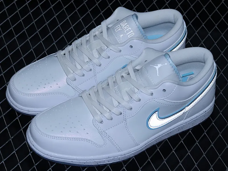 All categories Air Jordan Jordan series basketball shoes Air Jordan 1 Low G version pure original Air Jordan 1 Low "Dare To Fly" AJ1 Joe 1 silver cultural low-top casual sneakers FB1874-101